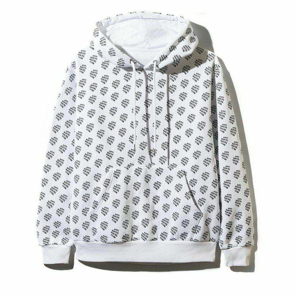 NEW ANTI SOCIAL SOCIAL CLUB ALL OVER YOU HOODIE WHITE ASSC HOODIE
